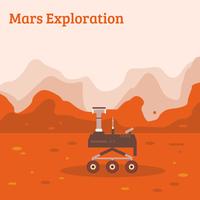 Mars Exploration Flat illustration vector