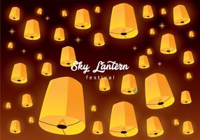 Sky Lantern Floating Background vector