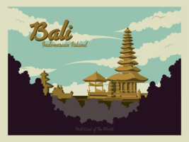 Vector de la postal de Bali