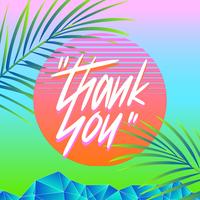 Thank You Typography Vaporwave Summer Vector