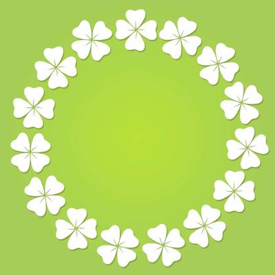 Four-leaf clover circular frame.