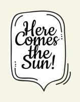 Here Comes the Sun Cute Wall Art Poster vector