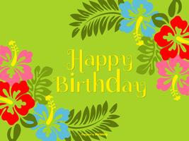 Ilustración de feliz cumpleaños de estilo polinesio colorido