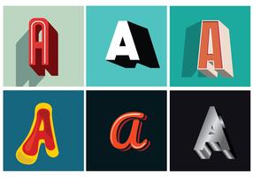 Letter A 3D Typography vector