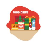 Flat food drive illustration vector