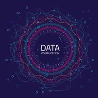 Visualización gráfica de datos. Visualización de análisis de Big Data con líneas, puntos y elementos de flecha vector