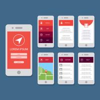 Plantilla de Vector plano GUI para aplicaciones móviles
