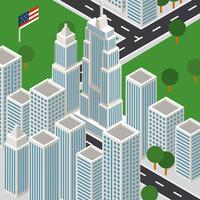 New York City Isometric Empire State Building Vector