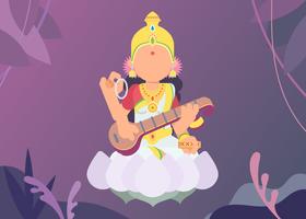 Goddess Saraswathi Illustration vector