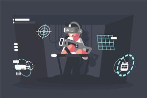 Virtual Reality Experience Illustration vector