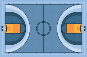 Cancha de basketball vector