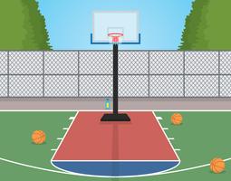 Cancha de basketball vector