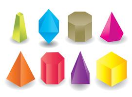 Colored Geometric Prism Shape Vector