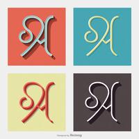 Letter A Typography Retro Vector Designs
