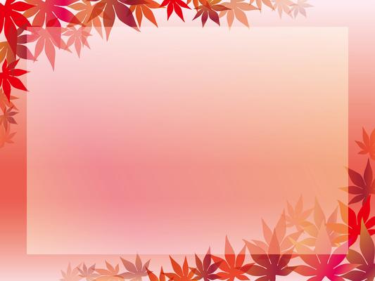 Maple leaf frame on a pinkish background. 