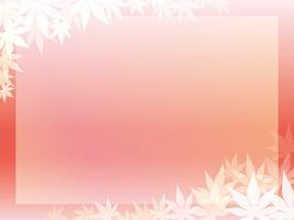 A gold maple leaf frame on a pinkish background.  vector