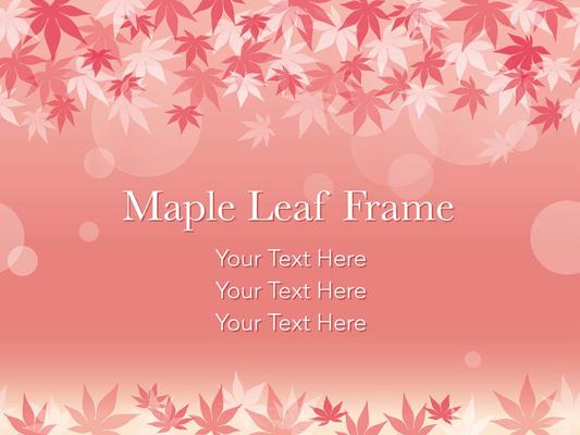 Seamless vector maple leaf frame on a pinkish background. 