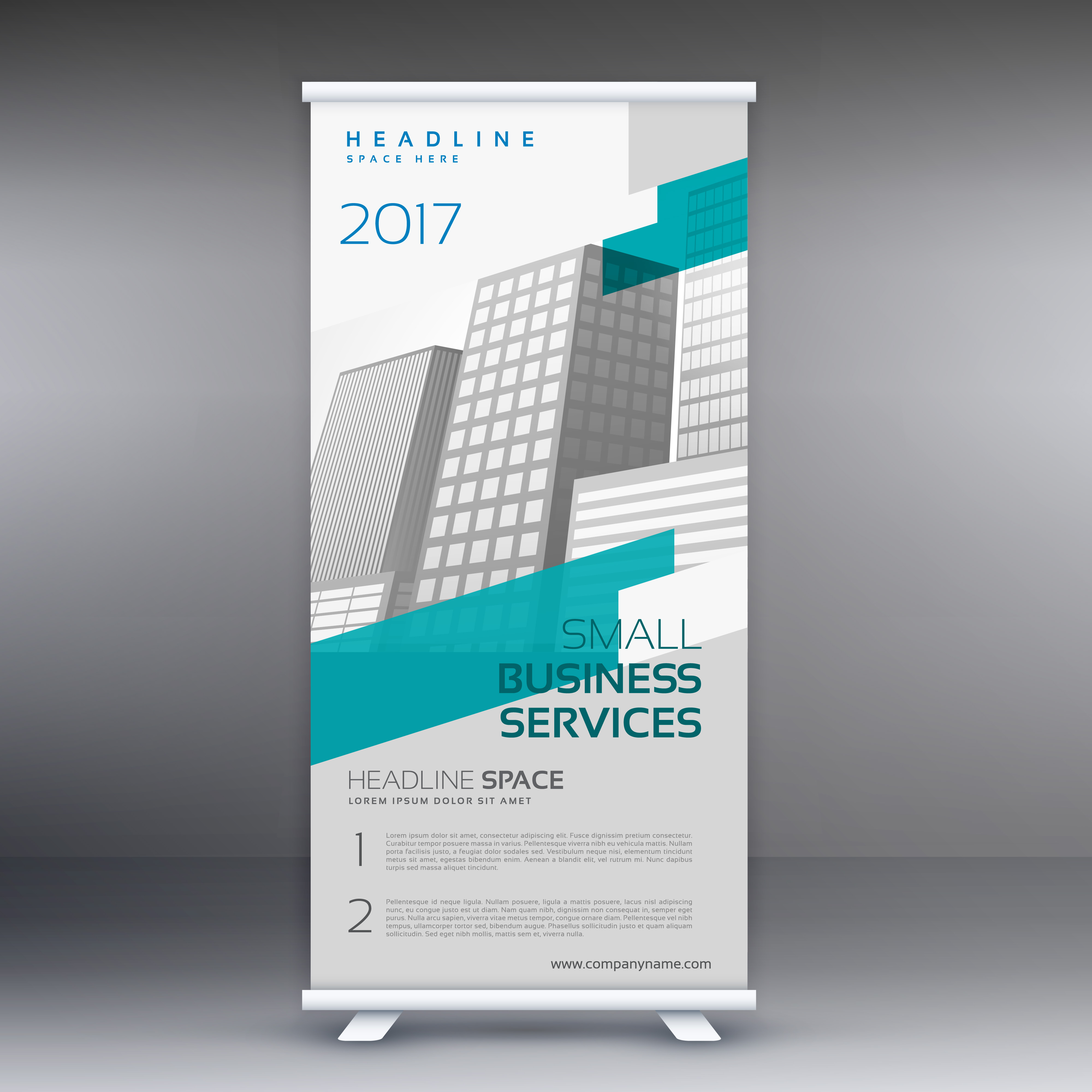 Roll Up Banner Standee Design Template In Gray And Blue Color Roll Up Banner Standee Design Template In Gray And Blue Color Free Vector Art Stock Graphics Images