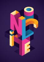 Isometric typography vector