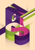 Isometric typography vector