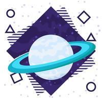 Saturn Planet Flat Background vector