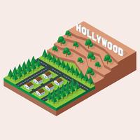 Ilustración isométrica de la muestra de Hollywoodland vector