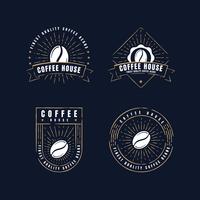 Colecciones de insignias de etiquetas de café retro vector