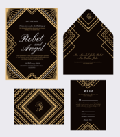 Art Deco Wedding Card vector