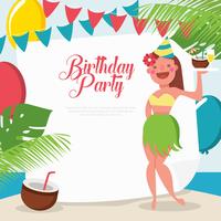 Tropical Birthday Party Template vector