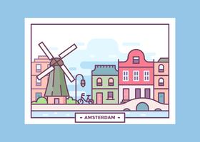 Postal del vector de Amsterdam