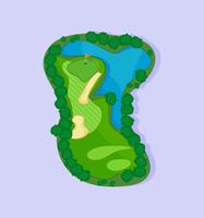Golf Course Hole with bunker and water Vectors