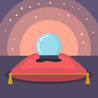 Flat Fortune Teller Crystal Ball Vector