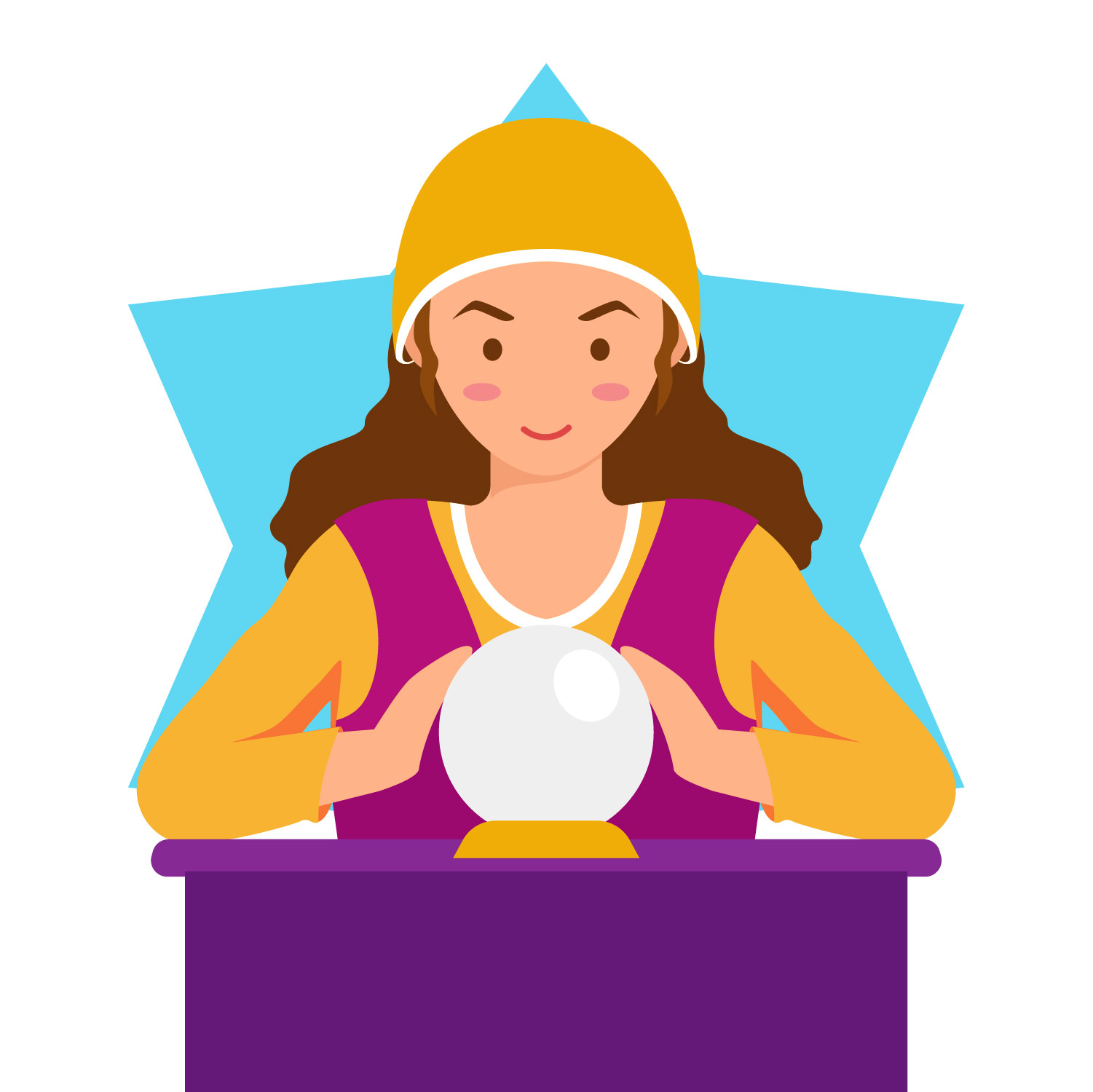 Fortune Teller Cartoon Illustration Download Free Vectors Clipart Graphics Vector Art