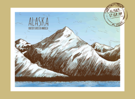 Postales de Alaska vector