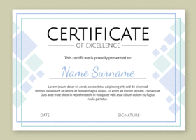 Certificate of Excellence Template vector