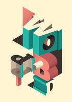 Isometric typography vector