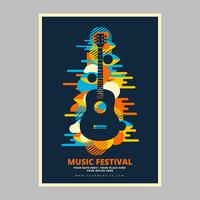 Psychedelic Music Concert Poster vector