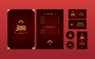 Luxury Thai Menu Restaurant Template Vector