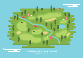 Overhead View Golf Course Illustration vector