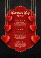 Valentine's Day menu design vector