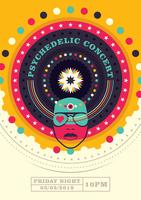 Psychedelic concert poster vector