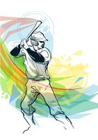 Abstract Baseball Player vector