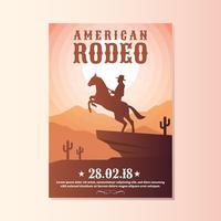 Wild West With Cowboy Rodeo Show Flyer Plantillas vector