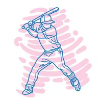 Abstract Baseball Player vector