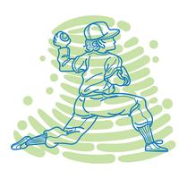 Abstract Baseball Player vector