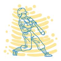 Abstract Baseball Player vector