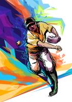 Abstract Baseball Player Illustration vector