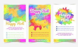 Vector Holi Celebration Banners