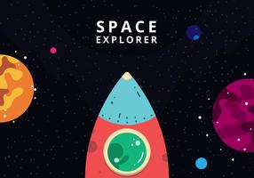 Outer Space Postcard Vector