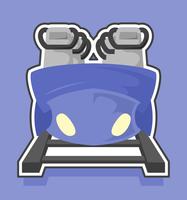 rollercoaster front view flat illustration vector